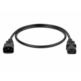 Cordon d'alimentation C13 vers C14 3x1,5 mm² noir | 16A